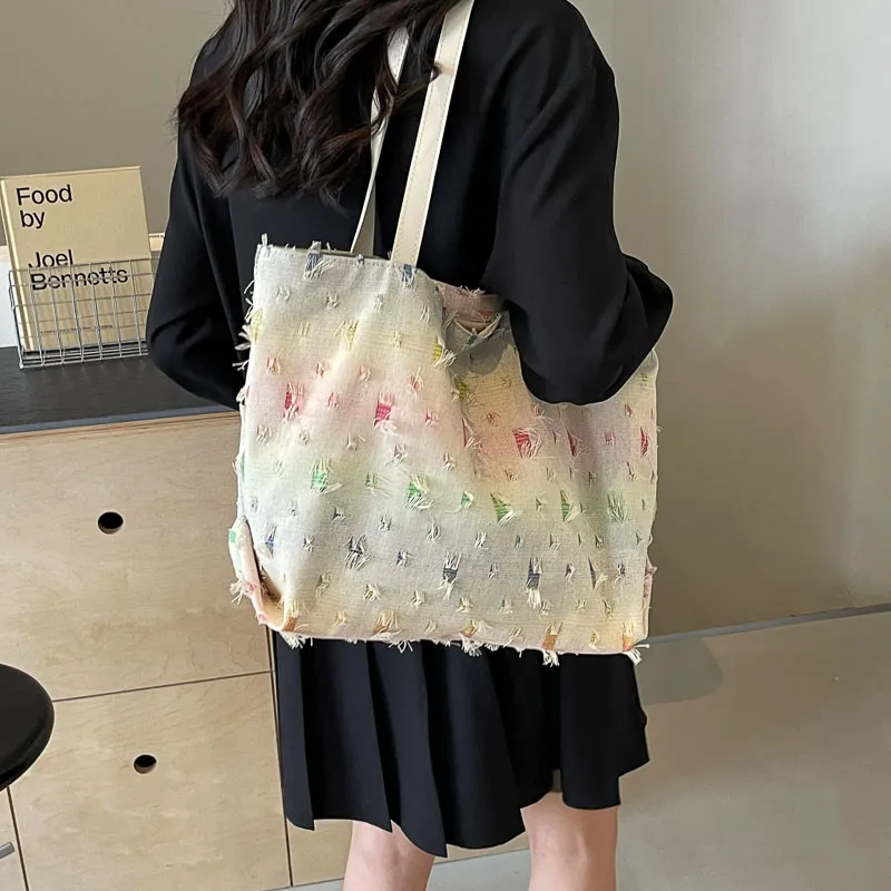 GOX Canvas Bag, Shoulder Bag Regular Women's Square/Stars/Holes-16