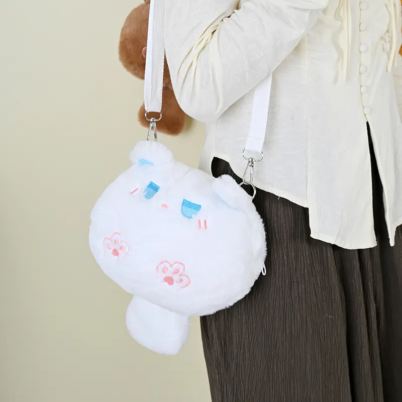 GOX Plush Crossbody Bag Regular Women's White/Ginger Yellow/Pink/Brown-1