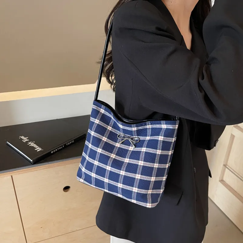 GOX Oxford Shoulder Bag Regular Women's Blue-11