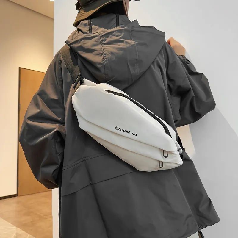 GOX Nylon Sling Bag Regular Unisex White, Black-1