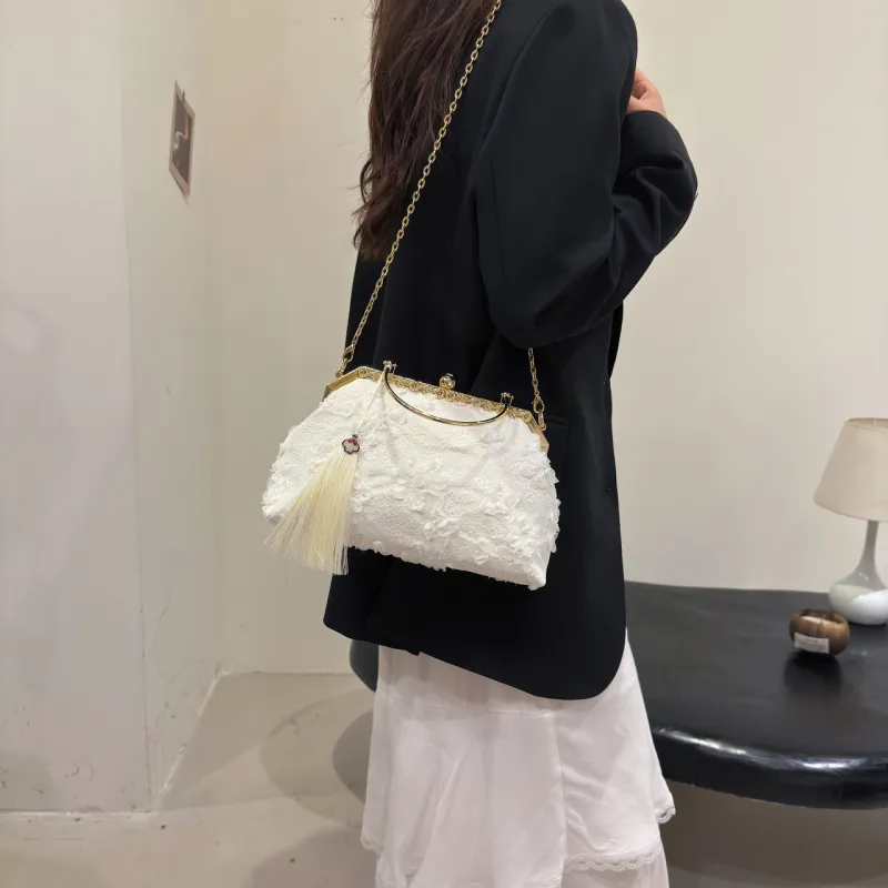 GOX Polyester Shoulder Bag, Crossbody Bag, Handbag Regular Women's Black/White/Pink-5