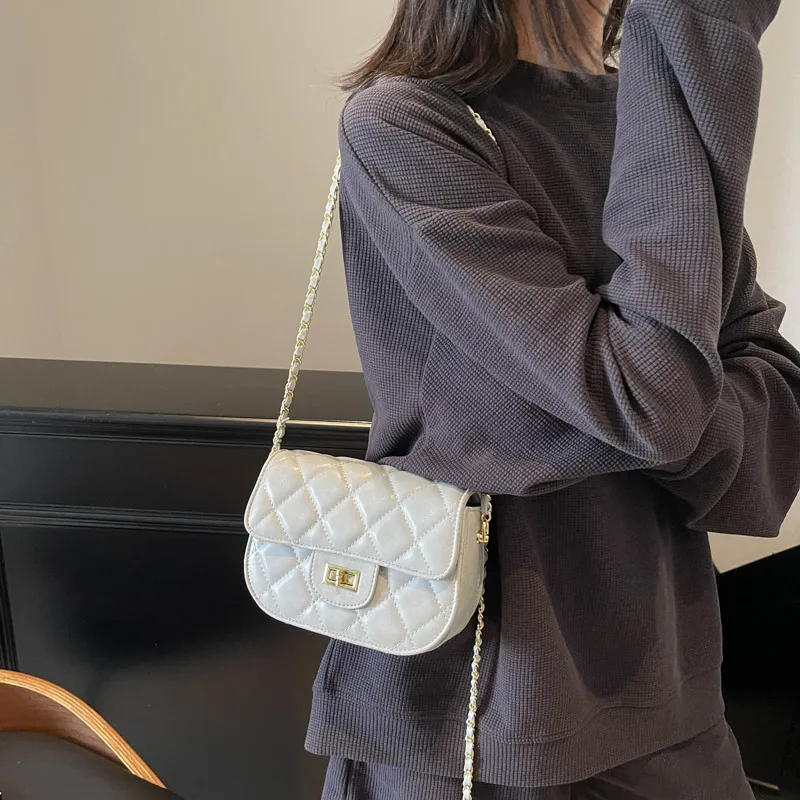 GOX PU Crossbody Bag Women's Ecru/Black/Light Blue/Pink-18