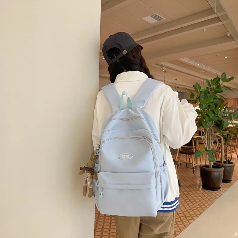GOX Nylon Backpack Unisex White/Black/Red/Yellow/Green/Blue/Pink-6