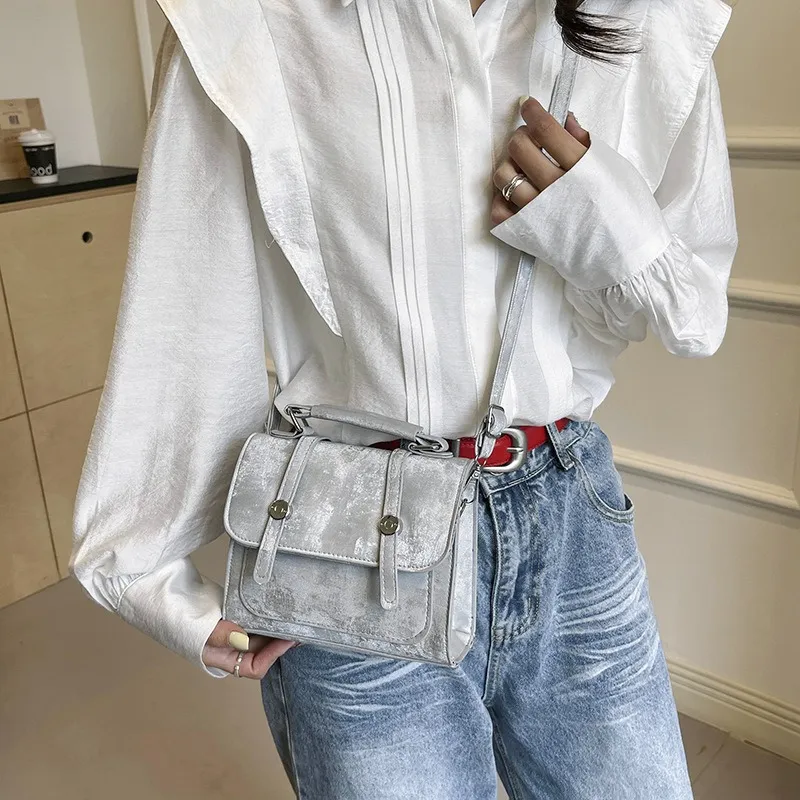 GOX PU Shoulder Bag, Crossbody Bag, Handbag Regular Women's White/Black/Silver/Pink-13