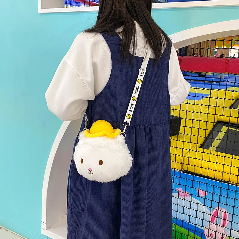 GOX Plush Crossbody Bag Regular Women's White-1