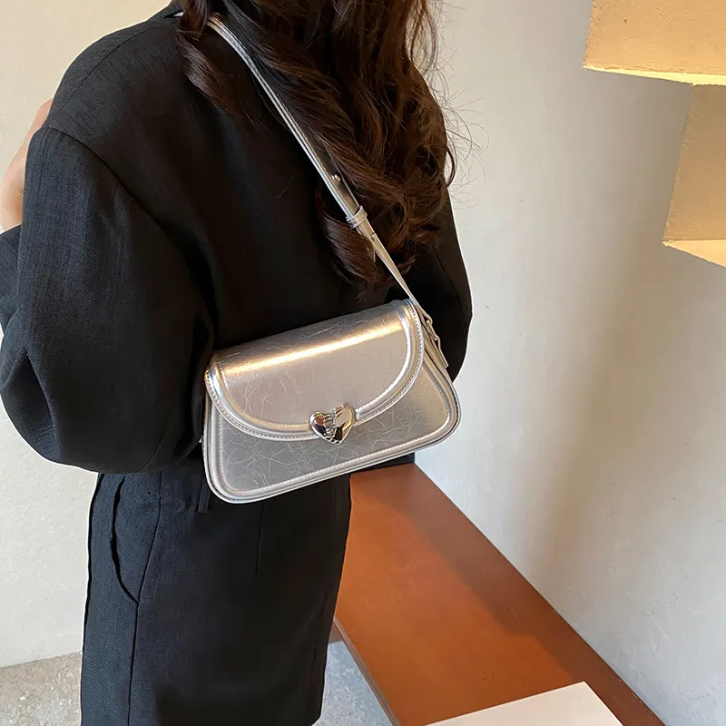 GOX PU Shoulder Bag, Crossbody Bag Regular Women's White/Silver/Black/Red-4