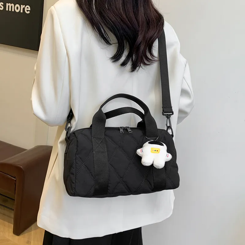 GOX Nylon Shoulder Bag, Crossbody Bag, Handbag Regular Women's White/Khaki/Green/Pink-7