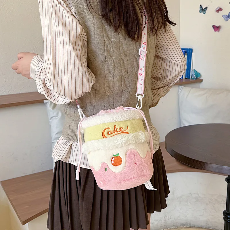 GOX Corduroy Bucket Bag, Shoulder Bag Women's Purple/Pink/Brown-8