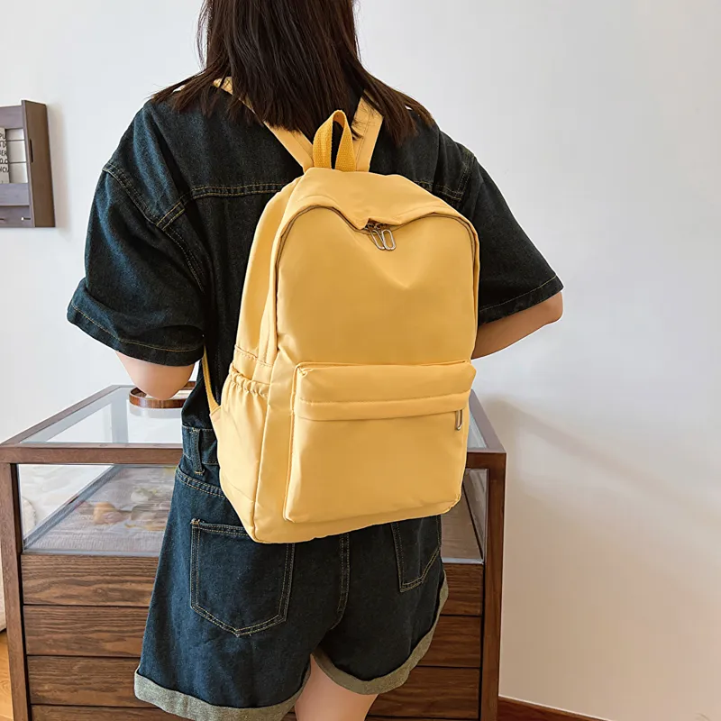 GOX Nylon Backpack Regular Unisex Ecru/Black/Purple/Green/Blue/Pink/Yellow/Orange Red-26