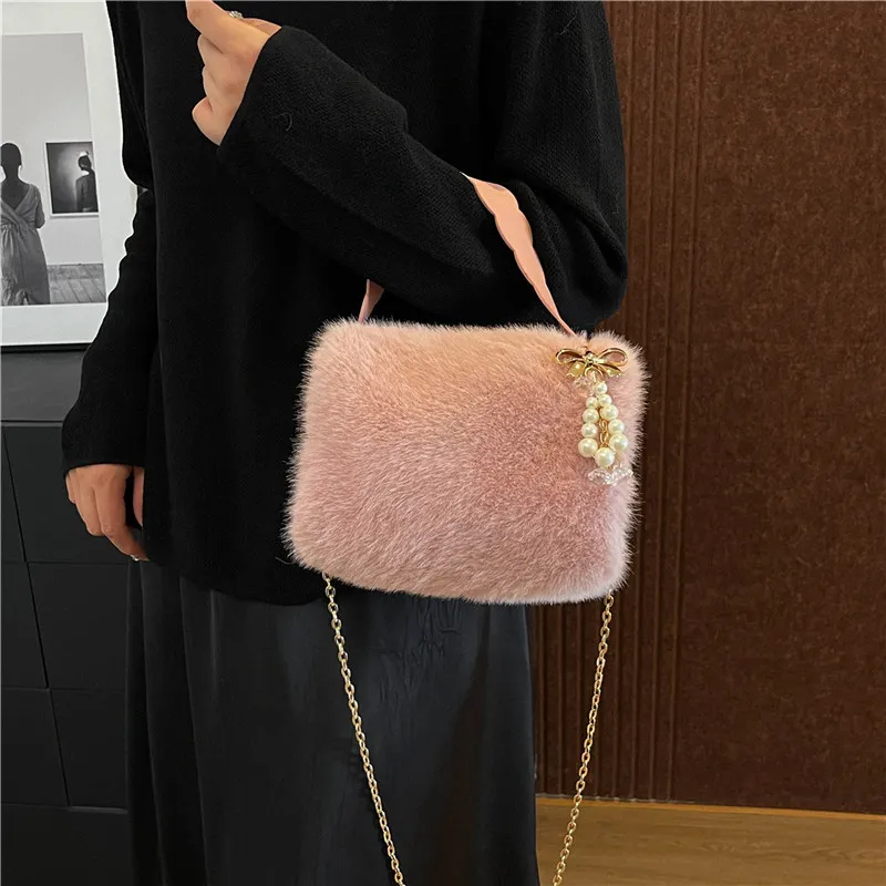GOX Plush One Shoulder Handbag Regular Women's Multicolor-21