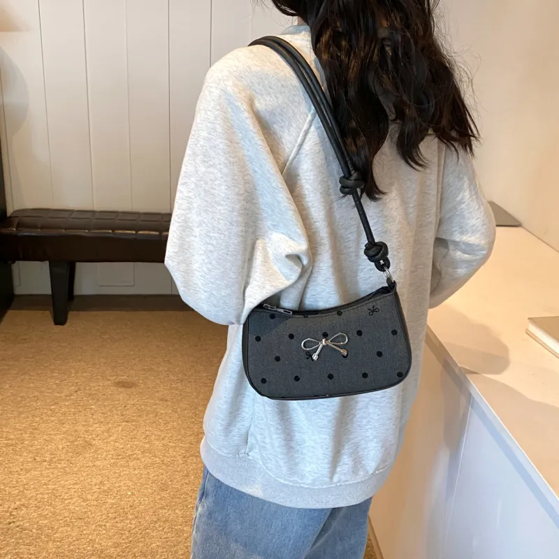 GOX PU Shoulder Bag Regular Women's Black Polka Dot/Black Butterfly/Gray Heart/Gray Polka Dot-2