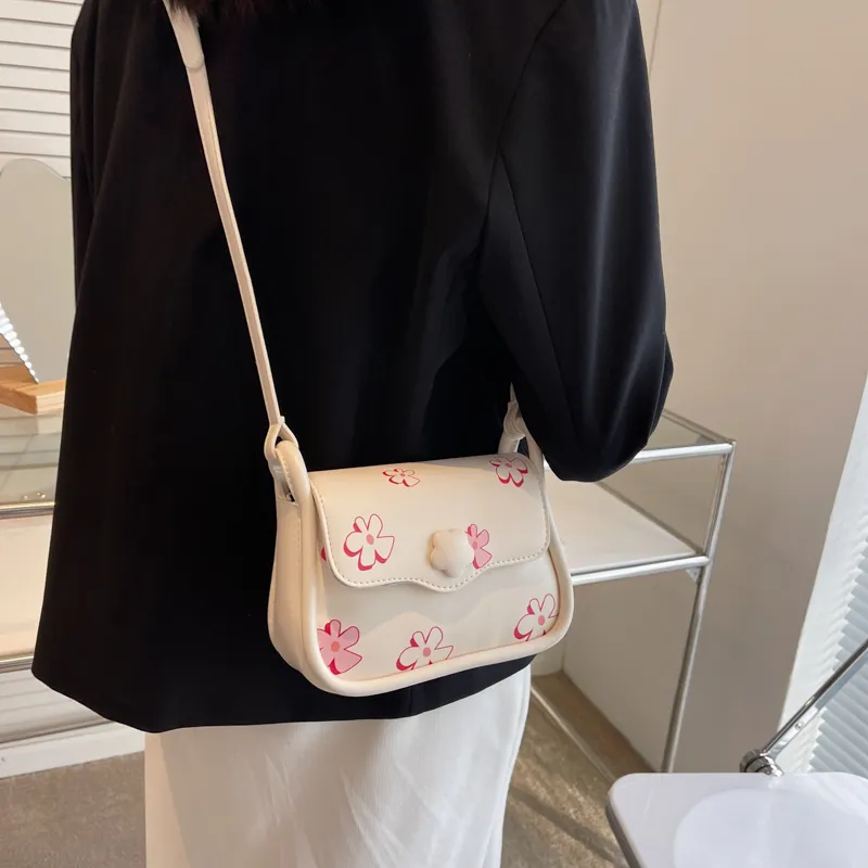 GOX PU Crossbody Bag Regular Women's Green/Pink/Milk Texture/Small Flower-20