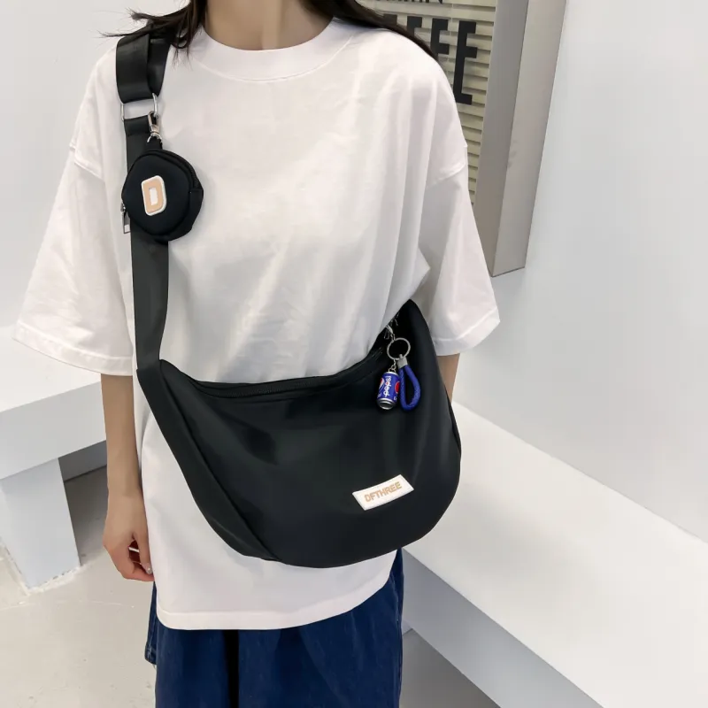 GOX Nylon Crossbody Bag, Shoulder Bag Women's White/Black/Yellow/Pink/Blue-8