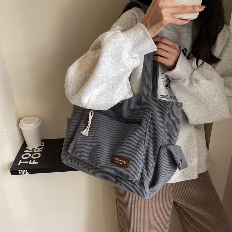 GOX Corduroy Shoulder Bag Women's Multicolor-16