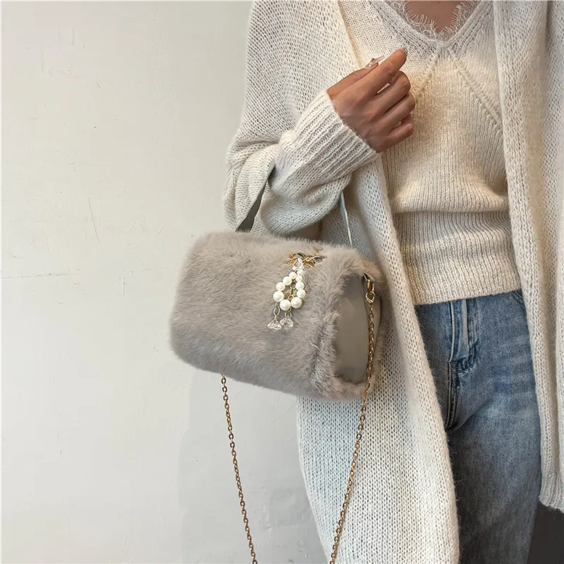 GOX Plush One Shoulder Handbag Regular Women's Multicolor-12