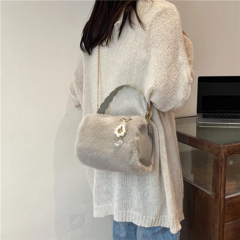 GOX Plush One Shoulder Handbag Regular Women's Multicolor-13