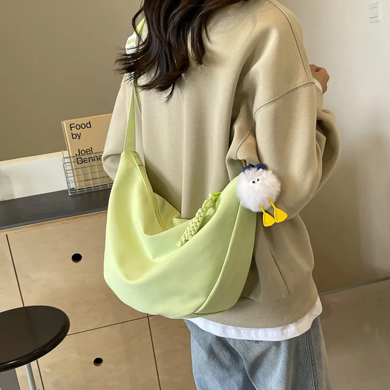 GOX Nylon Shoulder Bag Women's White/Black/Pink/Yellow/Green-22