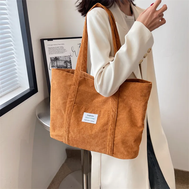 GOX Corduroy Shoulder Bag Women's Multicolor-13