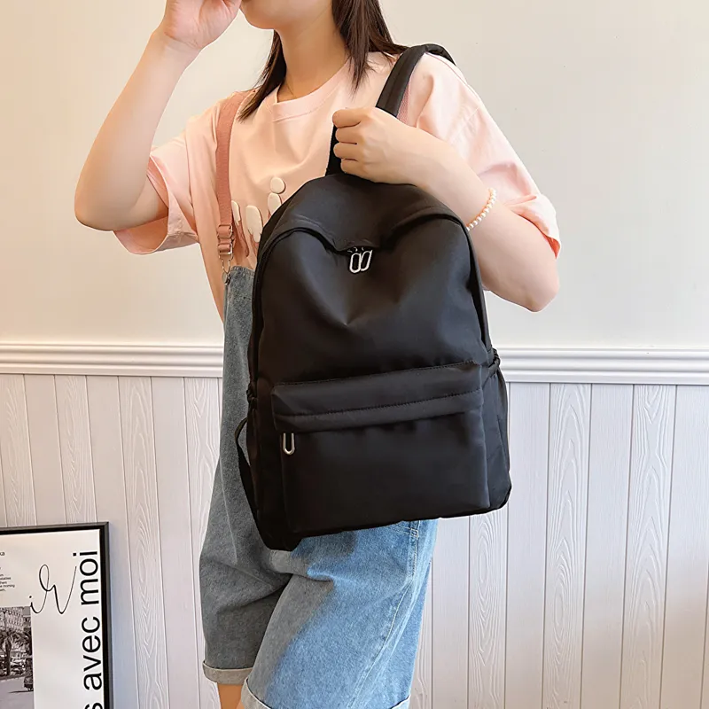 GOX Nylon Backpack Regular Unisex Ecru/Black/Purple/Green/Blue/Pink/Yellow/Orange Red-10