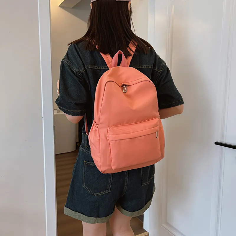 GOX Nylon Backpack Regular Unisex Ecru/Black/Purple/Green/Blue/Pink/Yellow/Orange Red-20
