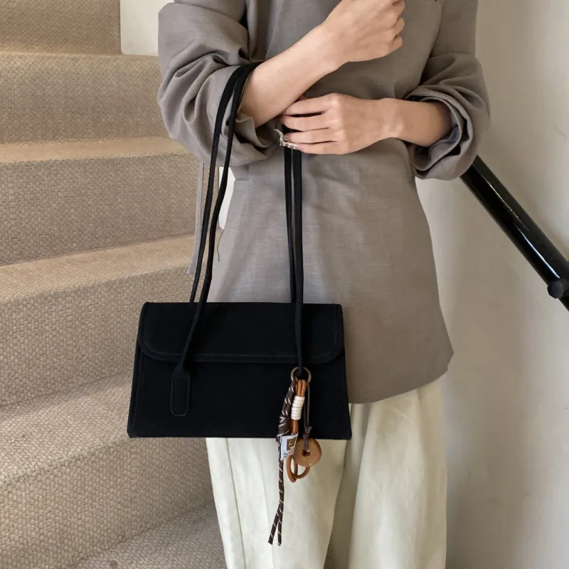 GOX Matte Shoulder Bag Women's Black/Red/Coffee/Brown-4