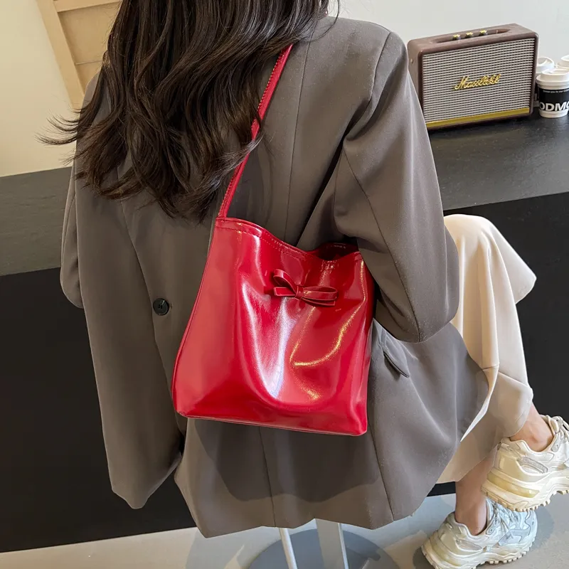 GOX PU Handbag, Shoulder Bag Regular Women's White/Red/Silver/Black-14
