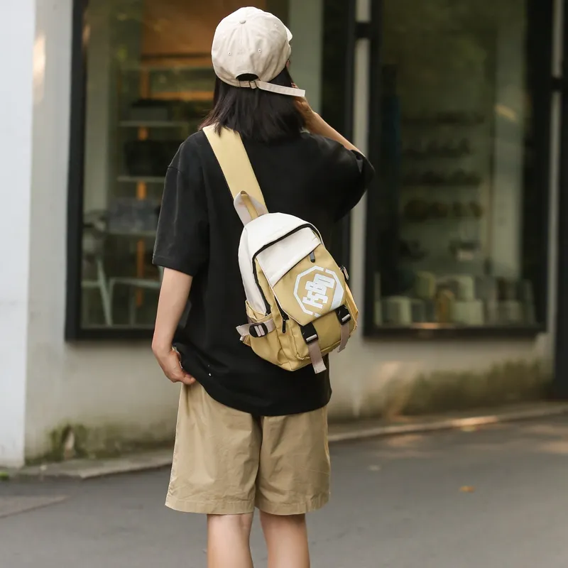 GOX Nylon Crossbody Bag Sling Bag Regular Unisex Black/Green/Beige Yellow-8