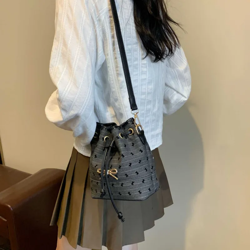 GOX Canvas Bag, Shoulder Bag Regular Women's Polka Dot/Heart/Bowknot-13