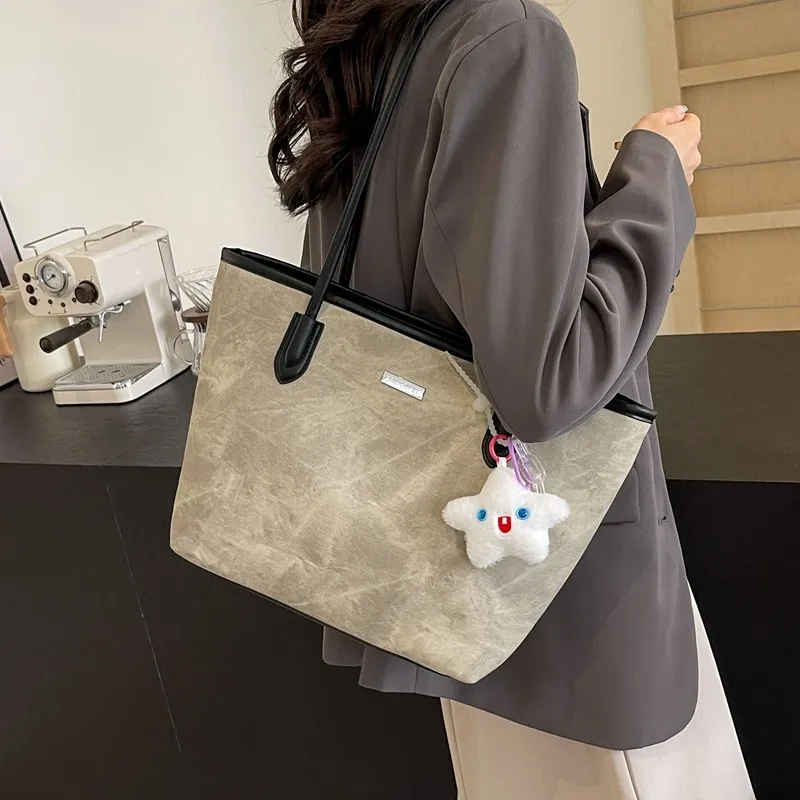 GOX PU Shoulder Bag Regular Women's Light Gray/Pink/Dark Tea/Blue-1