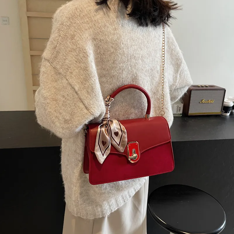 GOX PU Handbag Women's Burgundy-6