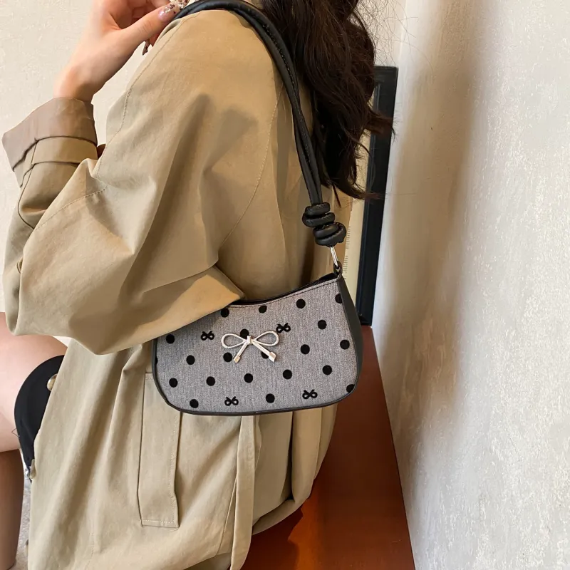 GOX PU Shoulder Bag Regular Women's Black Polka Dot/Black Butterfly/Gray Heart/Gray Polka Dot-21