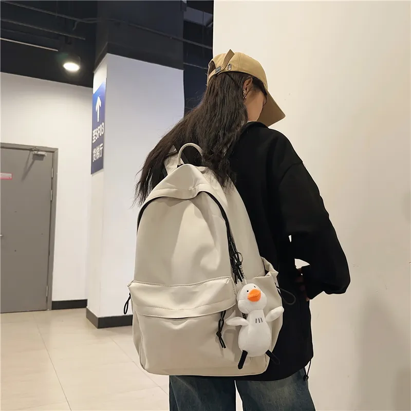 GOX Nylon Backpack Regular Unisex White/Light Gray/Black/Dark Gray-1