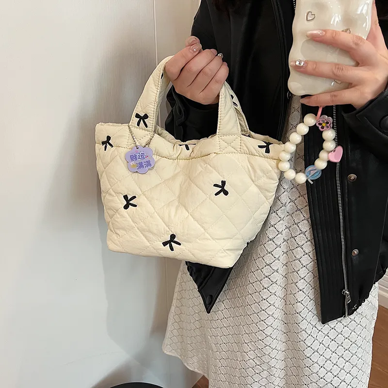 GOX Nylon Handbag Women's White/Black-3