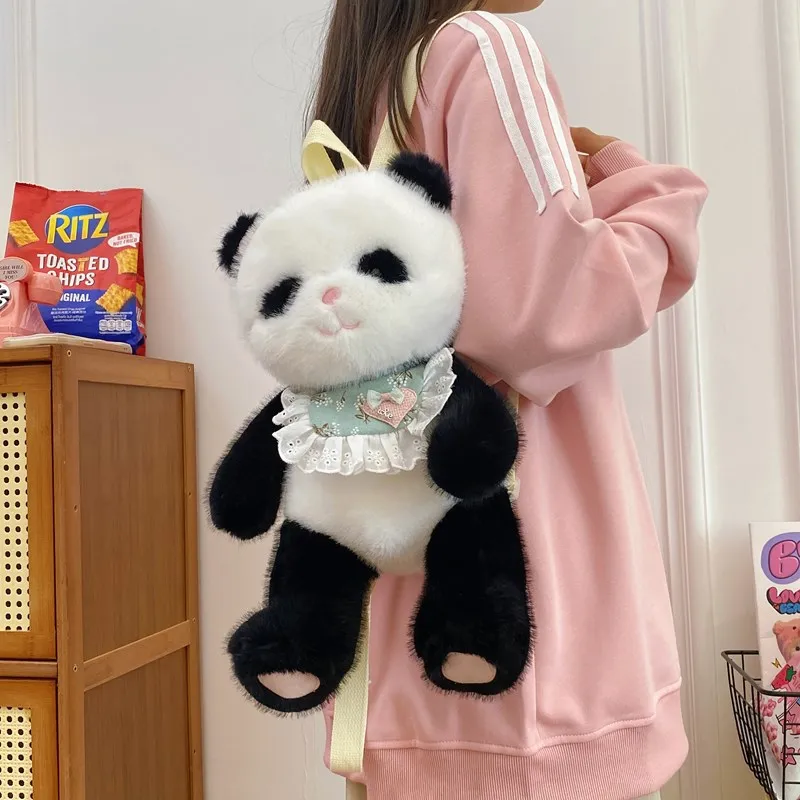 GOX Plush Backpack Women's Purple/Green/Pink/Black/White-20