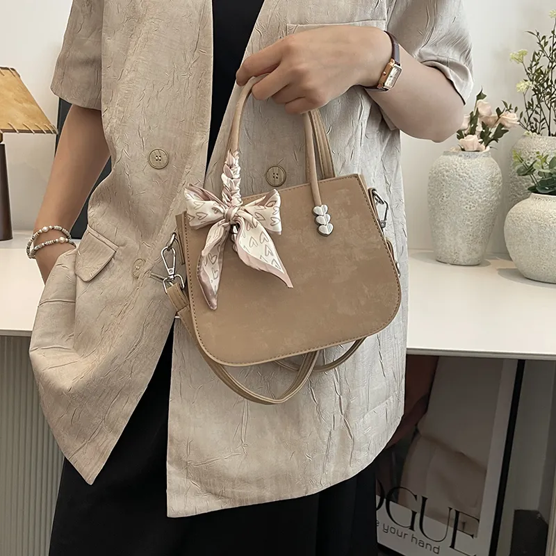 GOX PU One Shoulder Handbag Women's White/Gray/Black/Khaki/Blue/Pink-14