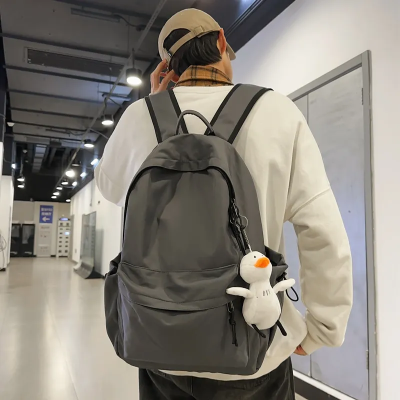 GOX Nylon Backpack Regular Unisex White/Light Gray/Black/Dark Gray-6