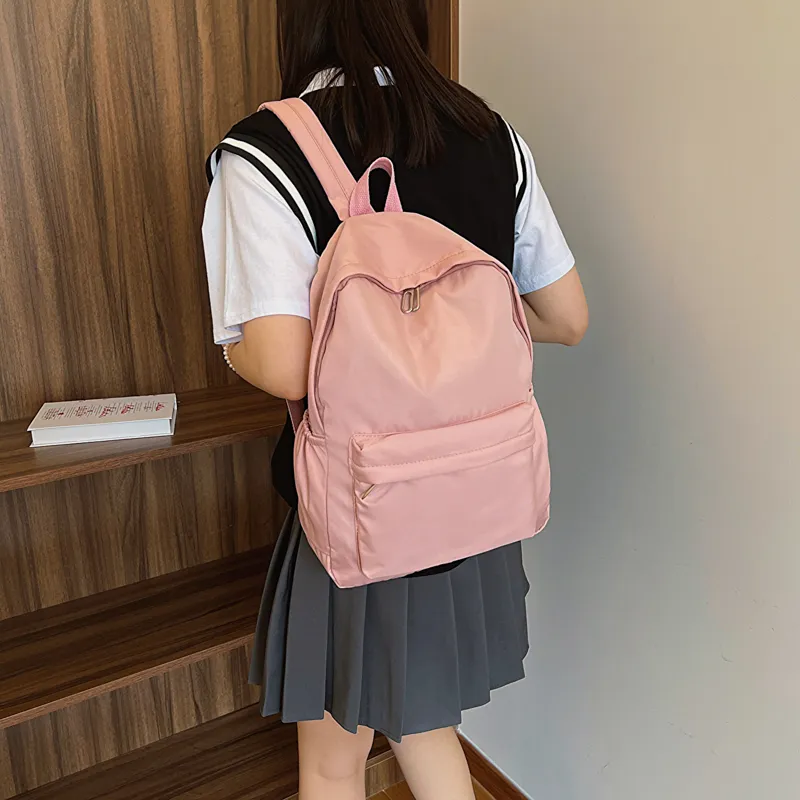 GOX Nylon Backpack Regular Unisex Ecru/Black/Purple/Green/Blue/Pink/Yellow/Orange Red-46