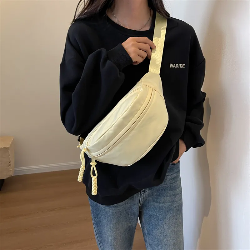 GOX Canvas Sling Bag Regular Unisex Ecru/Black/Yellow/Light Green/Pink-6