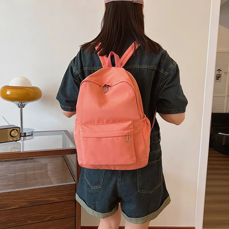GOX Nylon Backpack Regular Unisex Ecru/Black/Purple/Green/Blue/Pink/Yellow/Orange Red-21