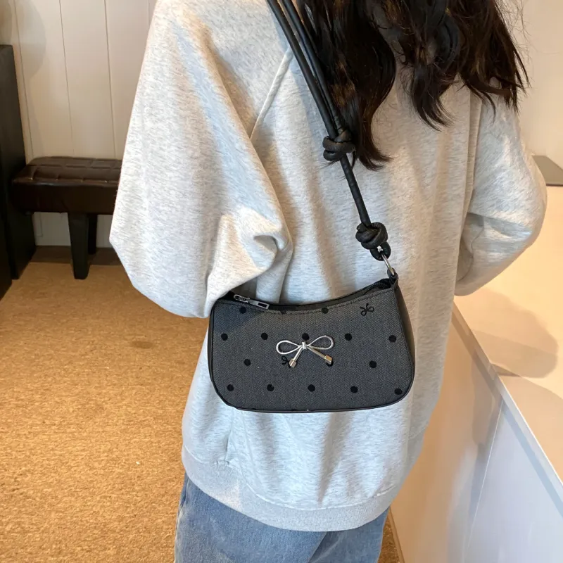GOX PU Shoulder Bag Regular Women's Black Polka Dot/Black Butterfly/Gray Heart/Gray Polka Dot-1