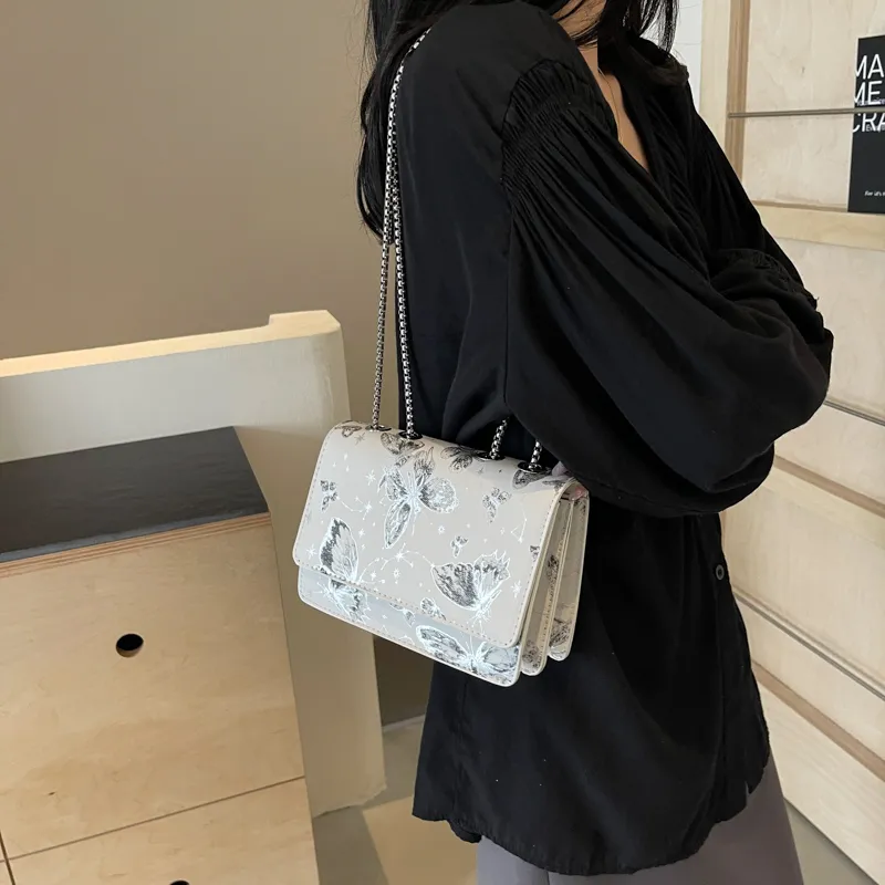 GOX PU Shoulder Bag Regular Women's Silver/Black/Pink-7