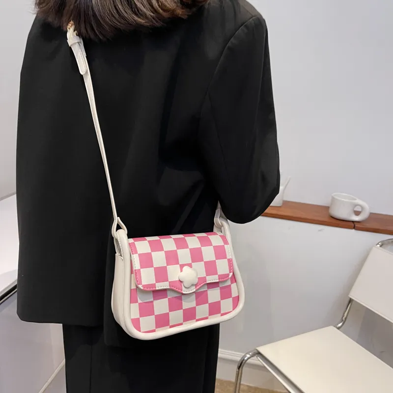 GOX PU Crossbody Bag Regular Women's Green/Pink/Milk Texture/Small Flower-10