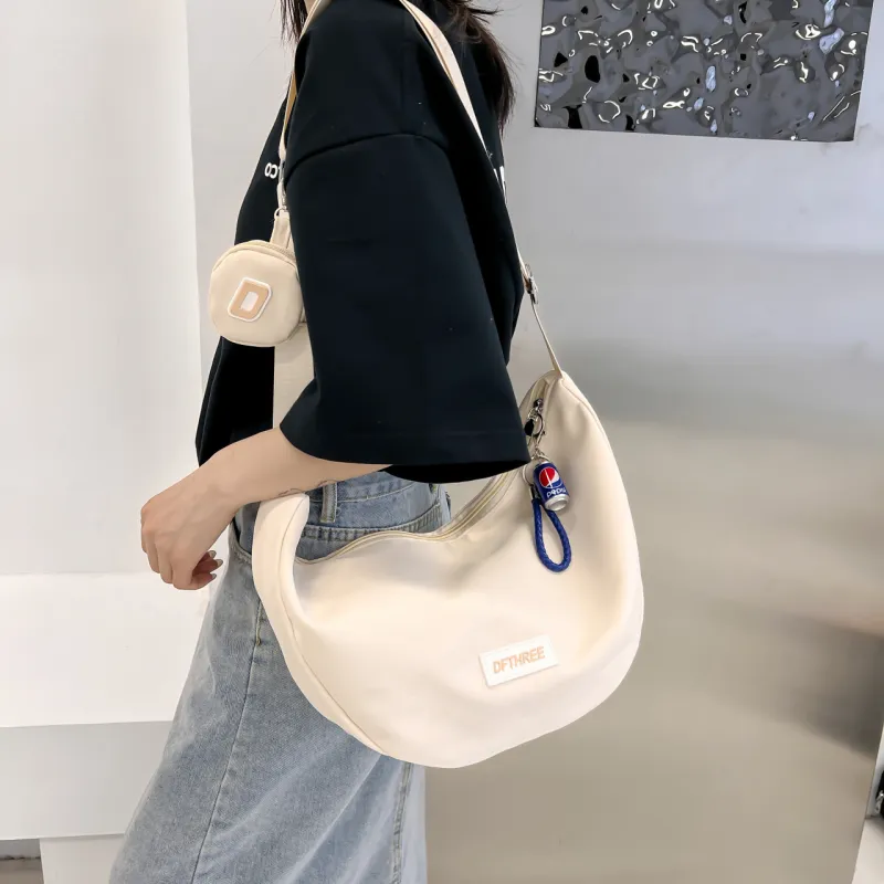 GOX Nylon Crossbody Bag, Shoulder Bag Women's White/Black/Yellow/Pink/Blue-3
