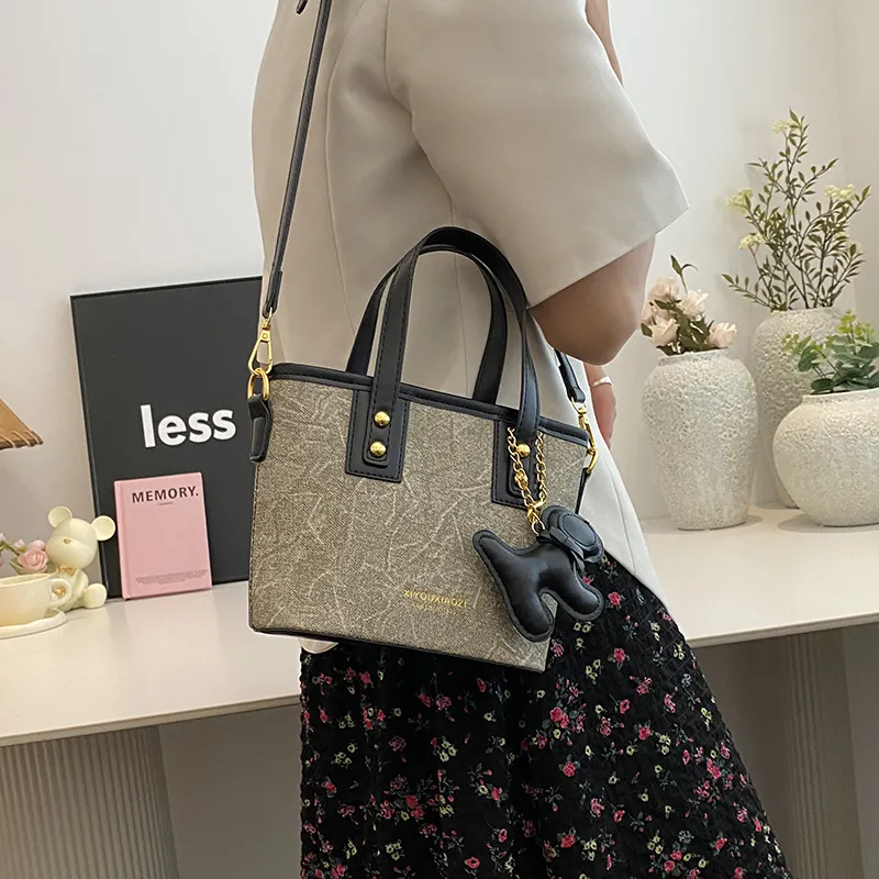 GOX PU Shoulder Bag Regular Women's Blue/Brown-18