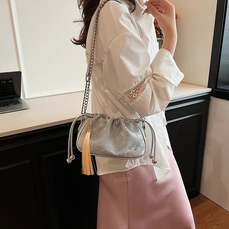 GOX PU Crossbody Bag, Shoulder Bag Women's Silver/Black/Pearl Pink/Glossy Silver-1