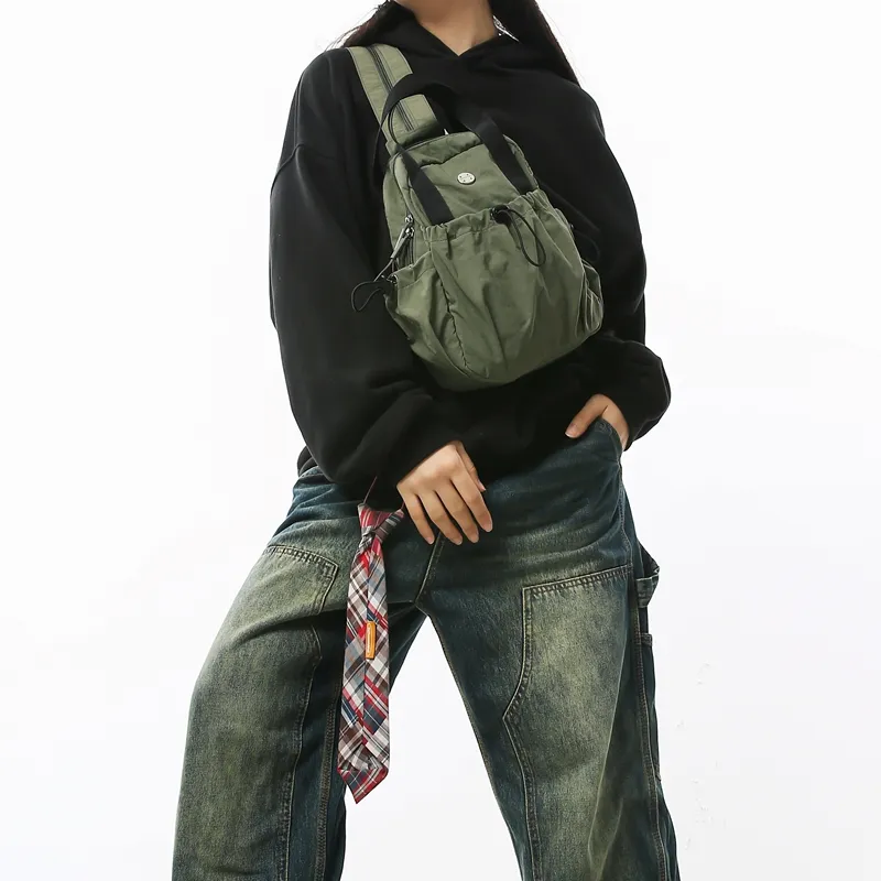 GOX Nylon Sling Bag Regular Unisex White/Black/Red/Light Purple/Green/Yellow/Khaki-20