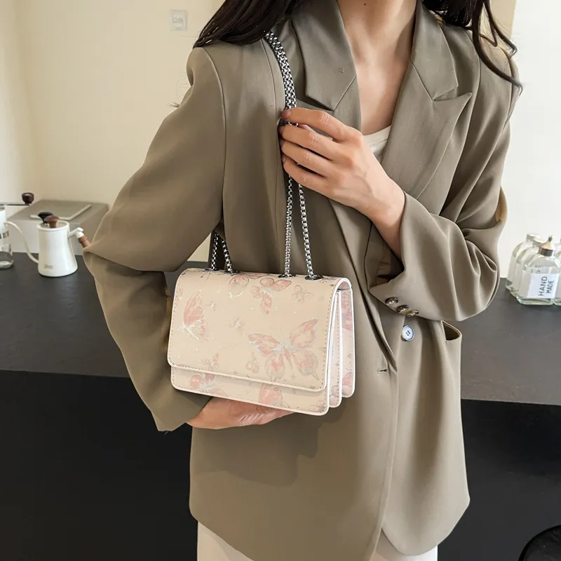 GOX PU Shoulder Bag Regular Women's Silver/Black/Pink-13