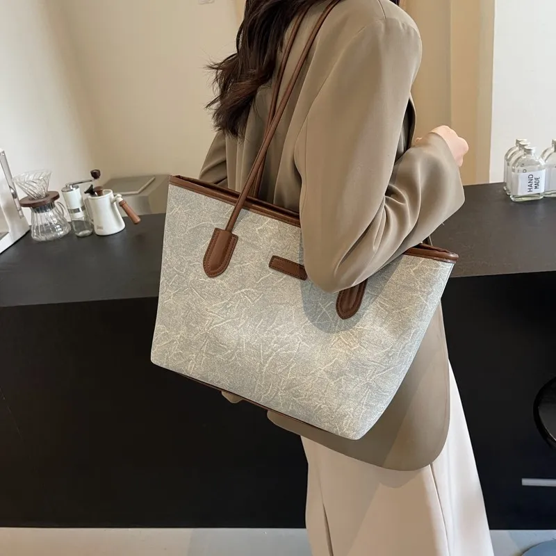 GOX PU Shoulder Bag Regular Women's Blue/Brown-7