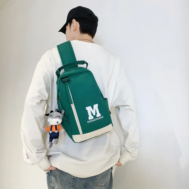 GOX Nylon Sling Bag Unisex White Green/White Blue/Black/Green/Blue-11