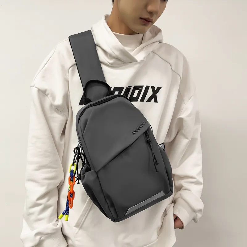 GOX Nylon Crossbody Bag Sling Bag Regular Unisex White/Gray/Black-13